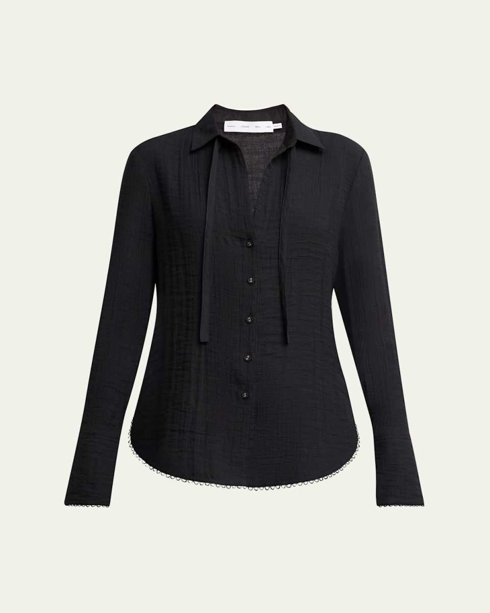Cami Crinkled Long-Sleeve Shirt